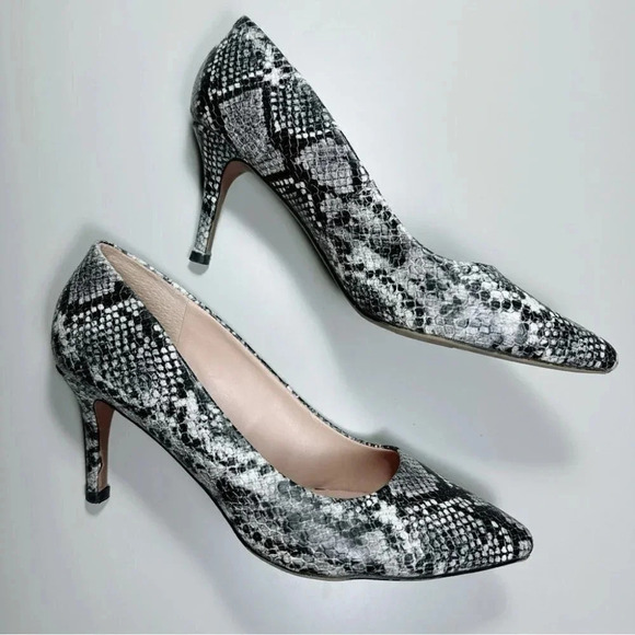 FRANCO SARTO Bellini  Pumps Snake Print Heel Pointed Toe Shoes - Picture 8 of 14